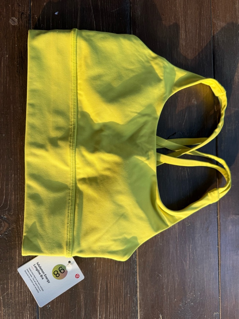 lululemon athletica Energy Longline Bra in neon yellow